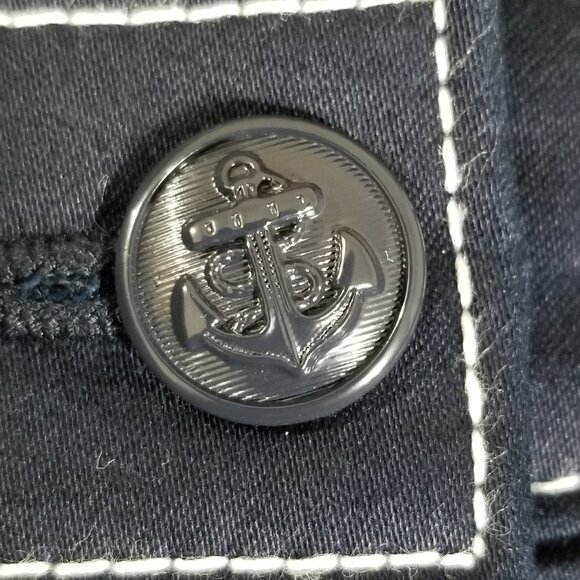 Tommy Hilfiger Size 4 Skirt A-Line Navy Faux Wrap Contrast Embellished Nautical - Picture 4 of 8